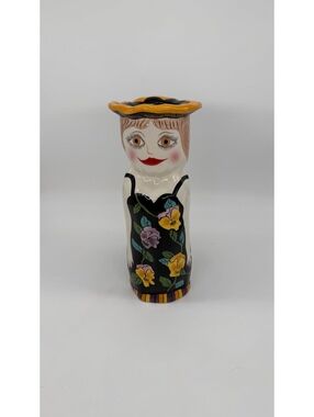Ganz Bella Casa Susan Paley Girl Vase Planter Floral Ceramic 10.5”